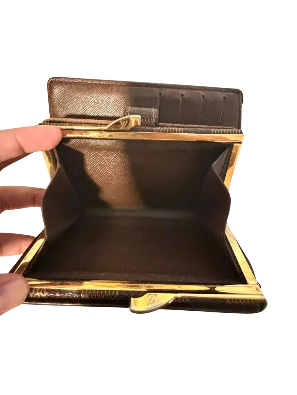 Louis Vuitton Damier Ebene Canvas Wallet Brown Checkered Pattern